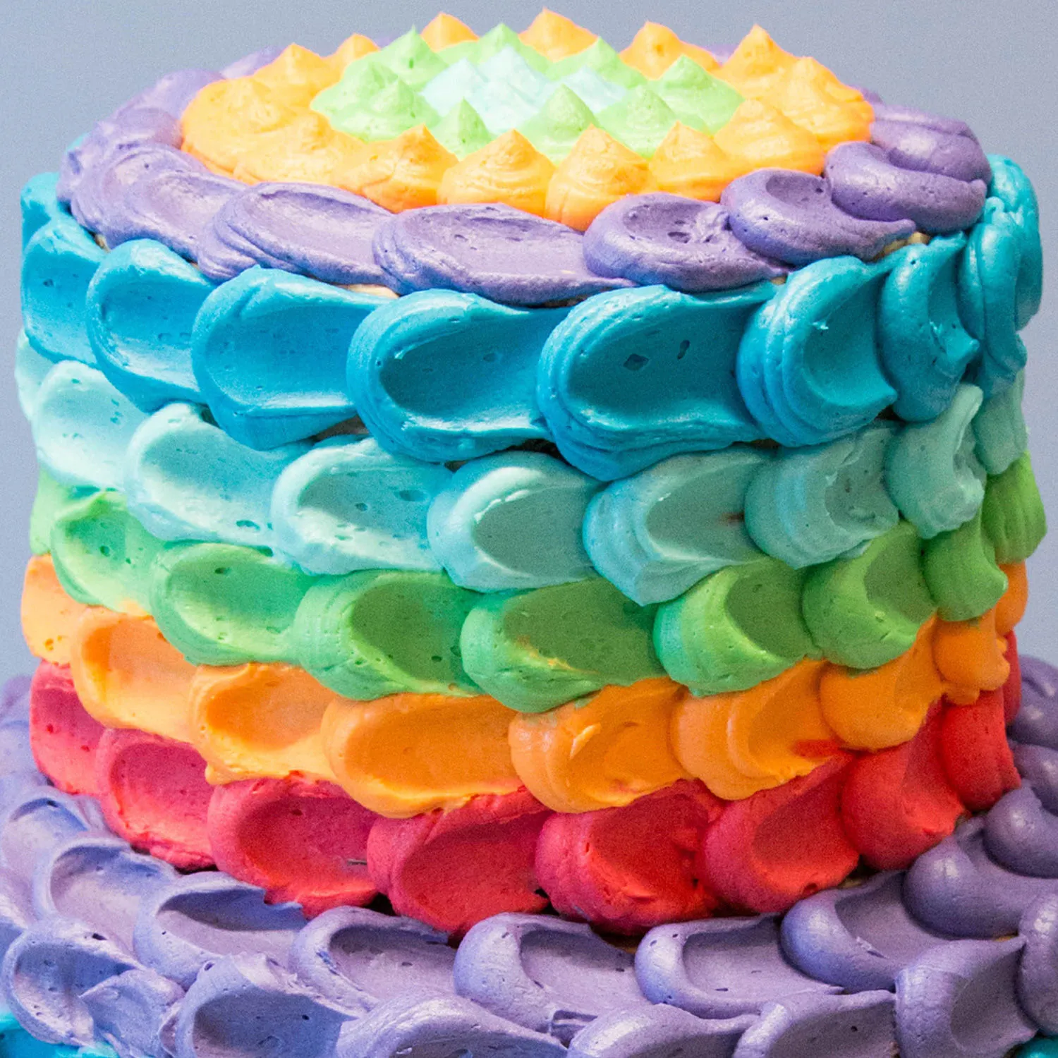  Two Tier Rainbow Cake